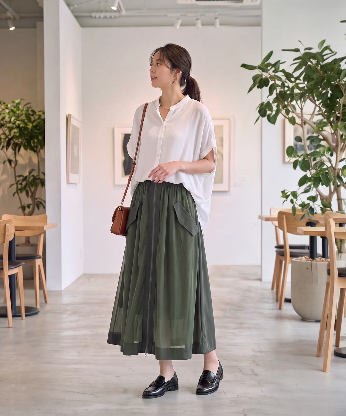 着用イメージ 163cm ホワイト