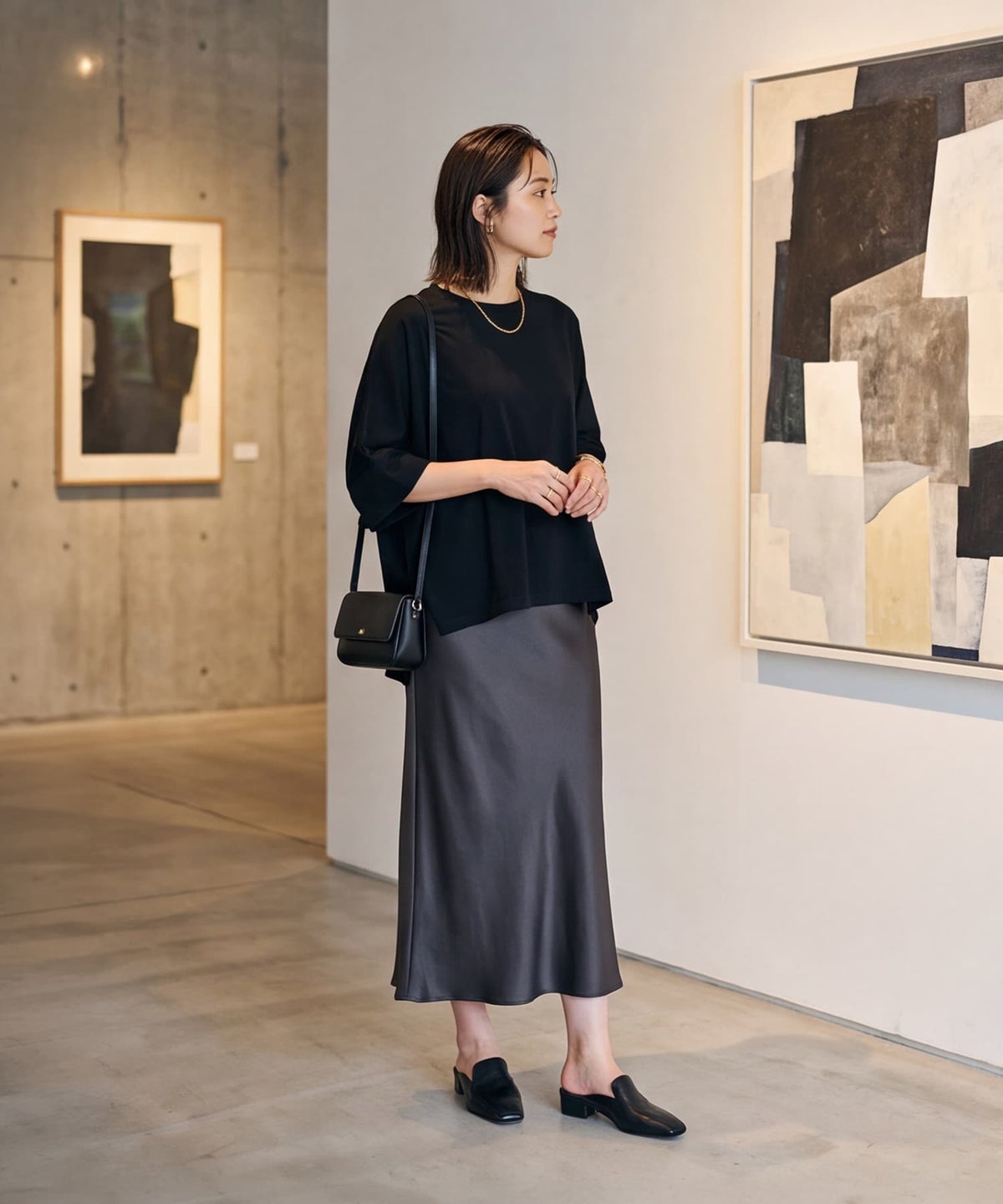 着用イメージ 163cm ブラック
