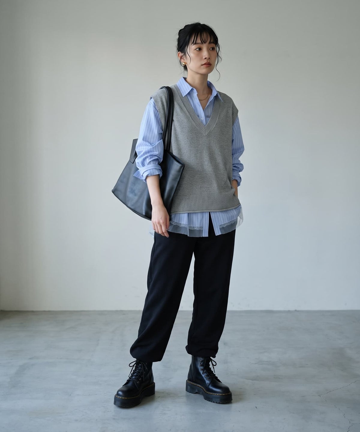 着用イメージ 170cm グレー
