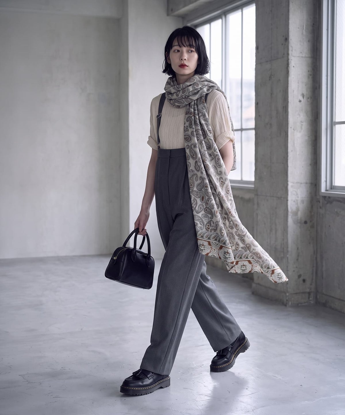 着用イメージ 170cm ベージュ