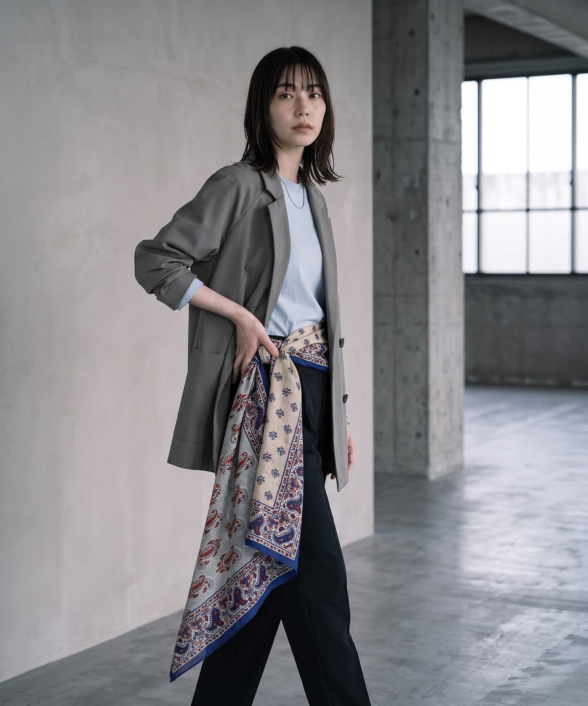 着用イメージ 170cm ネイビー
