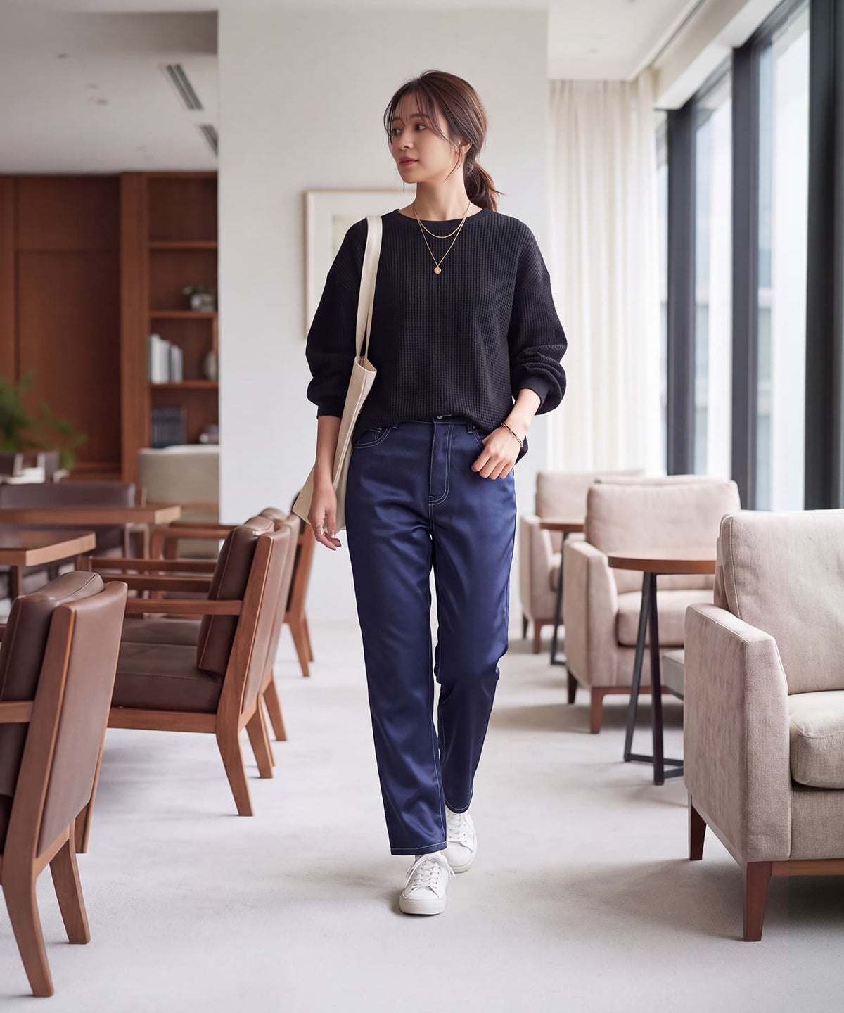 着用イメージ 163cm ブラック