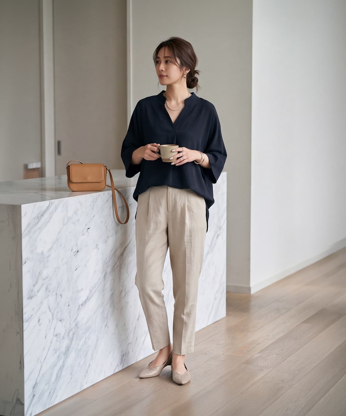 着用イメージ 163cm ブラック