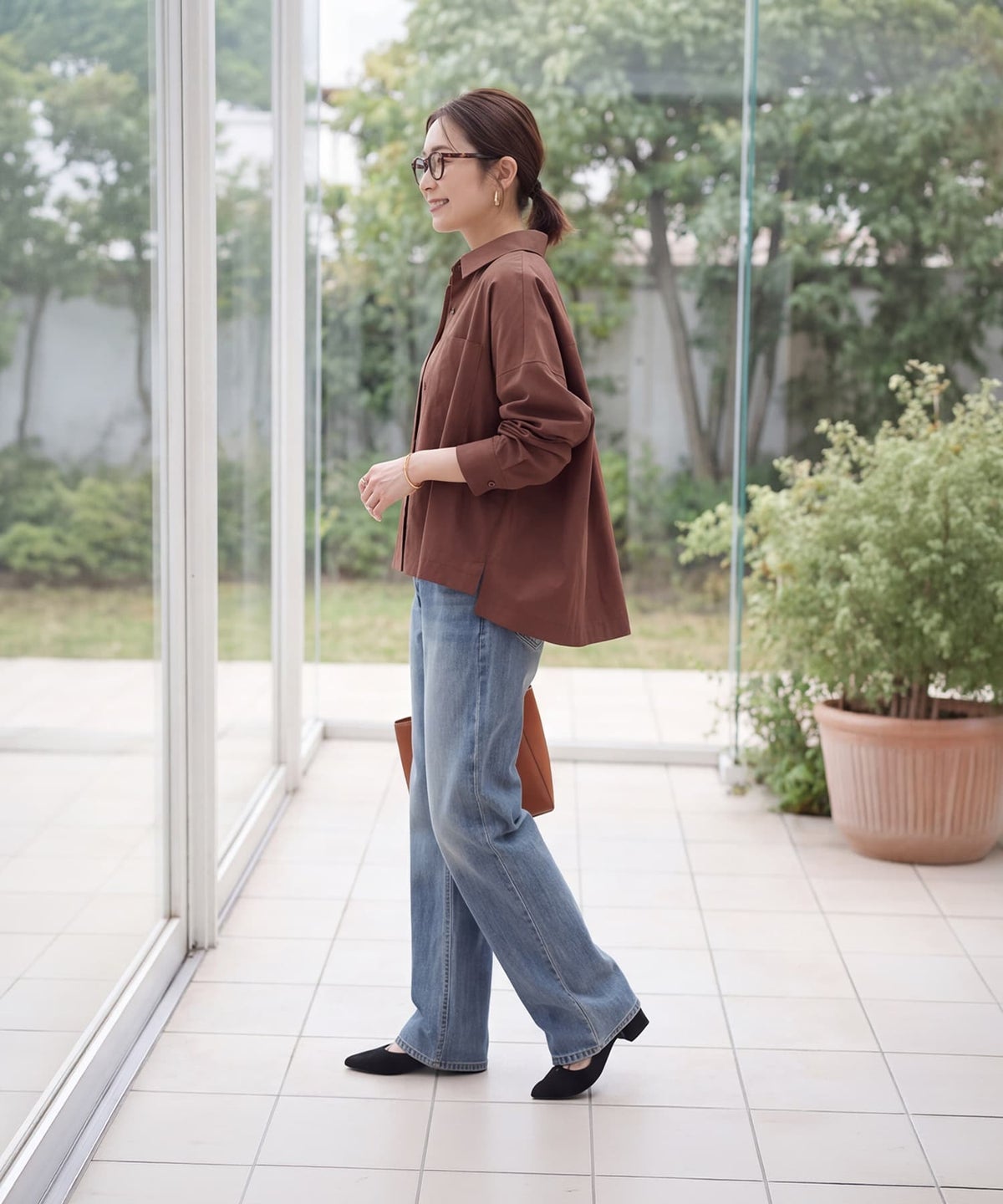 着用イメージ 163cm マロン