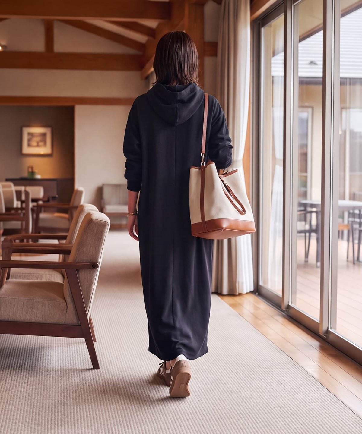 着用イメージ 163cm ブラック