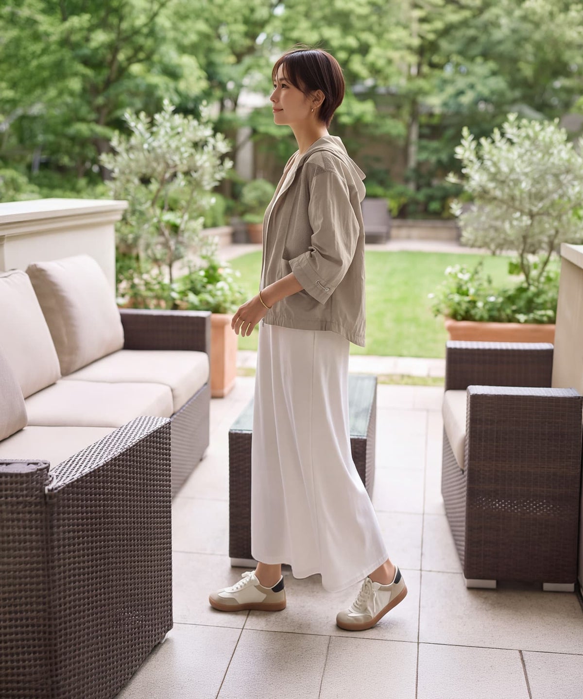 着用イメージ 163cm ベージュ