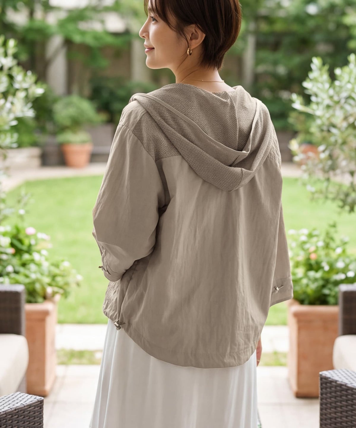 着用イメージ 163cm ベージュ
