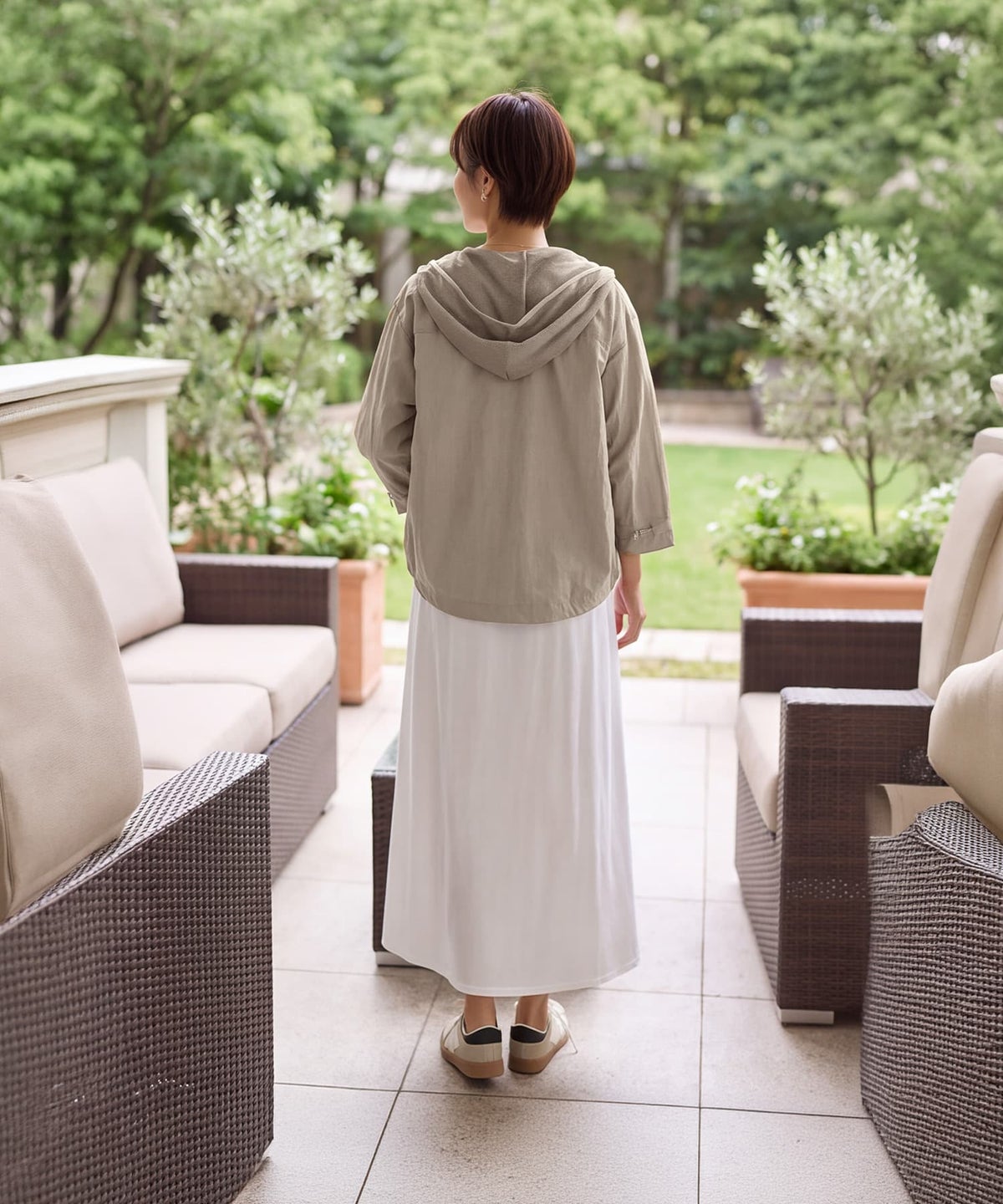 着用イメージ 163cm ベージュ