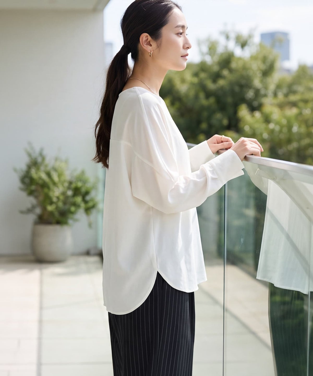 着用イメージ 163cm オフホワイト