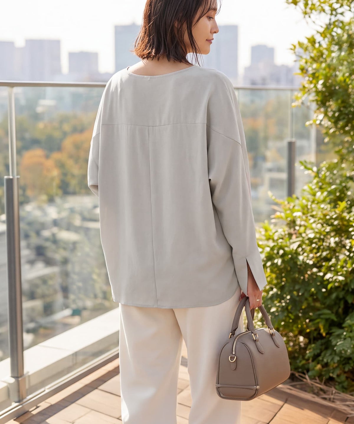 着用イメージ 163cm グレージュ