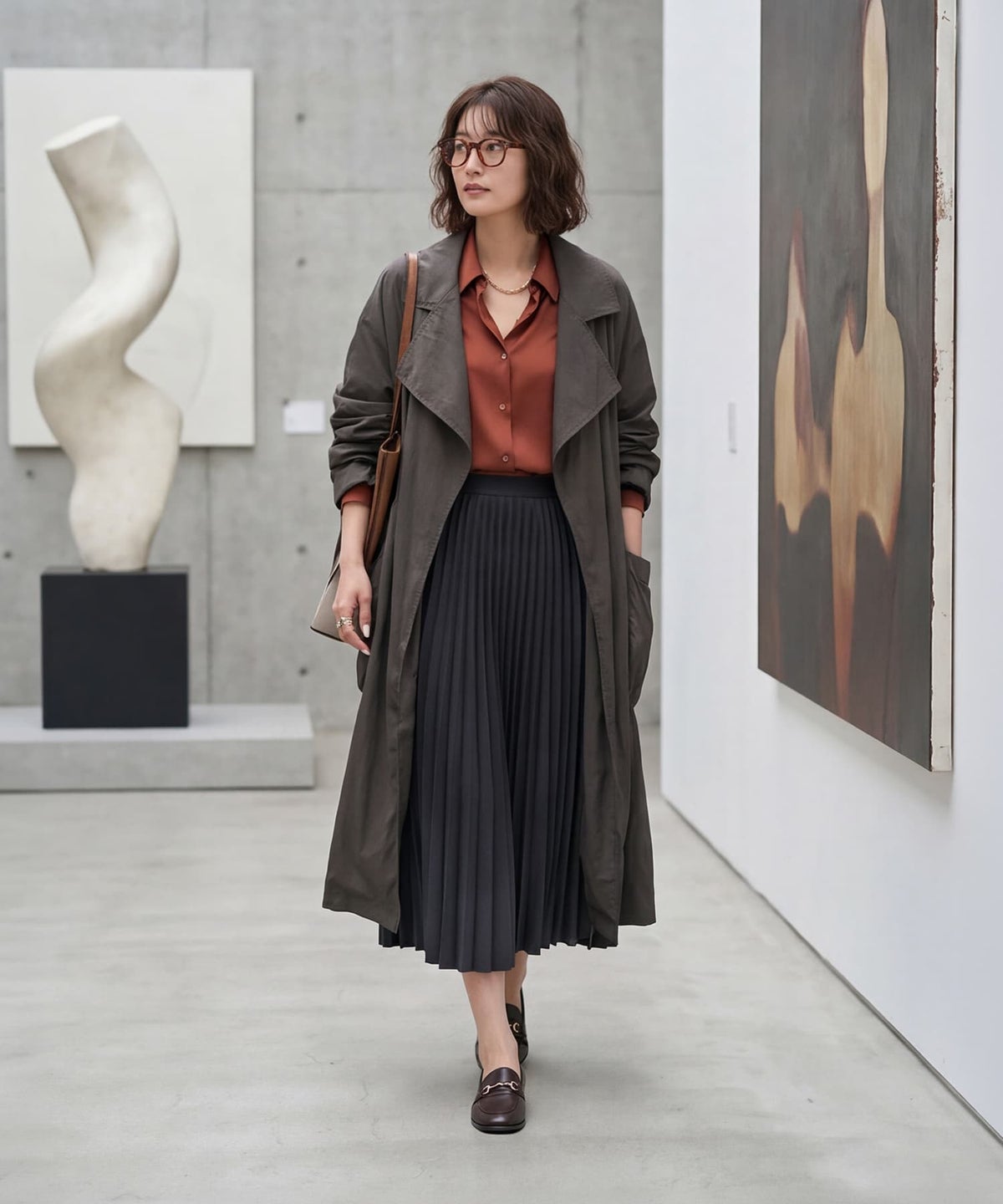 着用イメージ 163cm チャコール