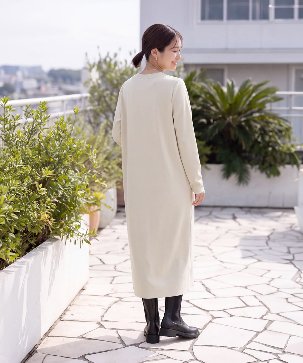 着用イメージ 163cm グレージュ 01