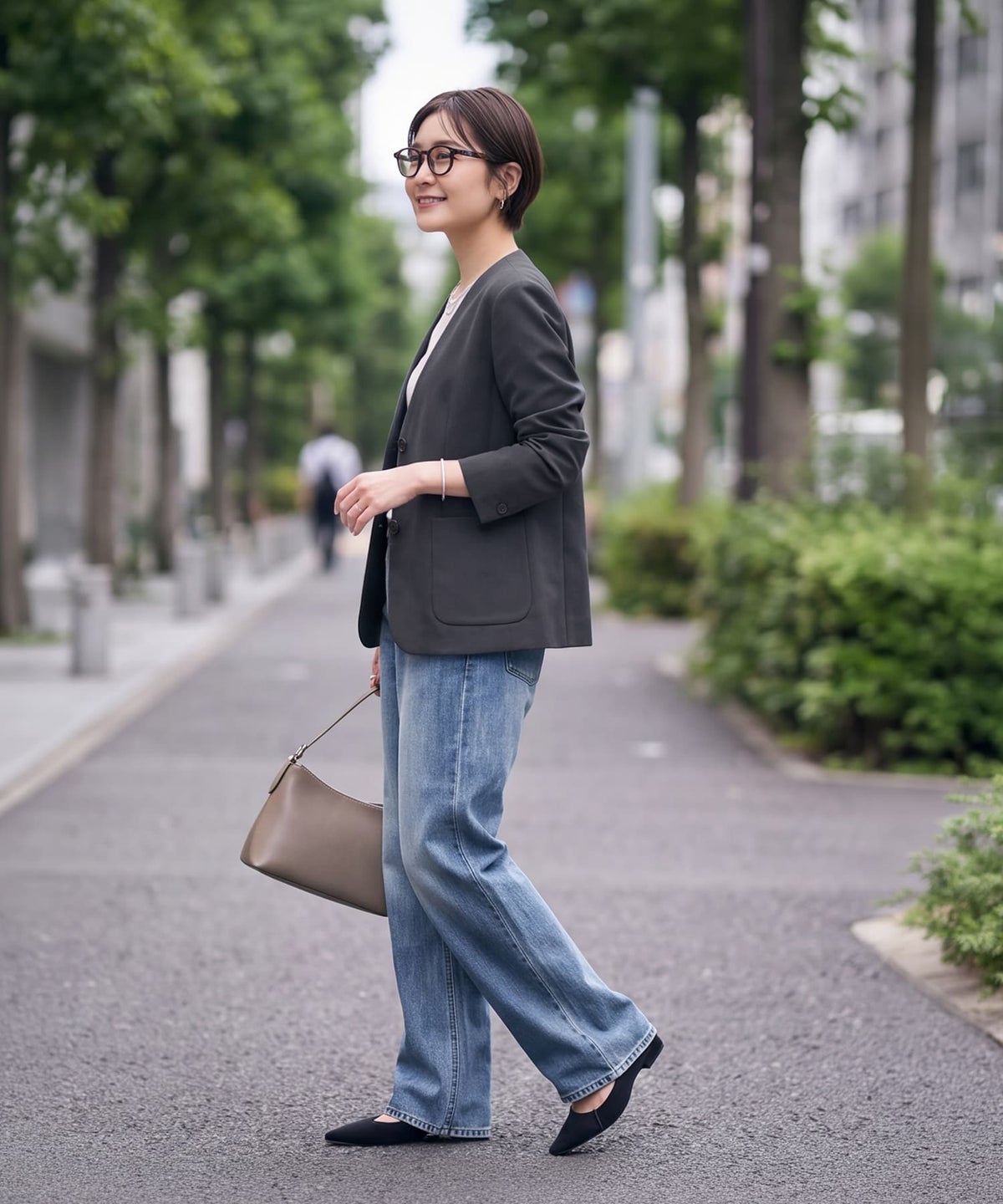 着用イメージ 163cm グレー