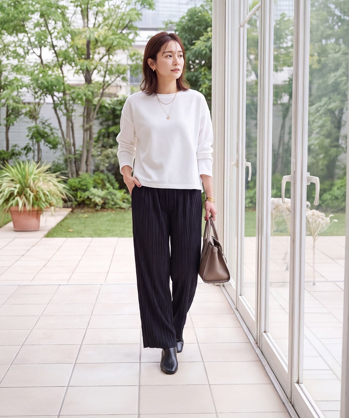 着用イメージ 163cm ホワイト