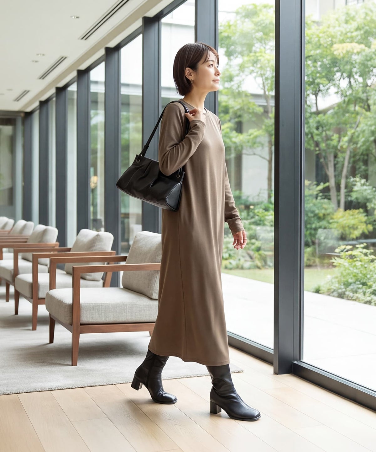 着用イメージ 163cm ブラック