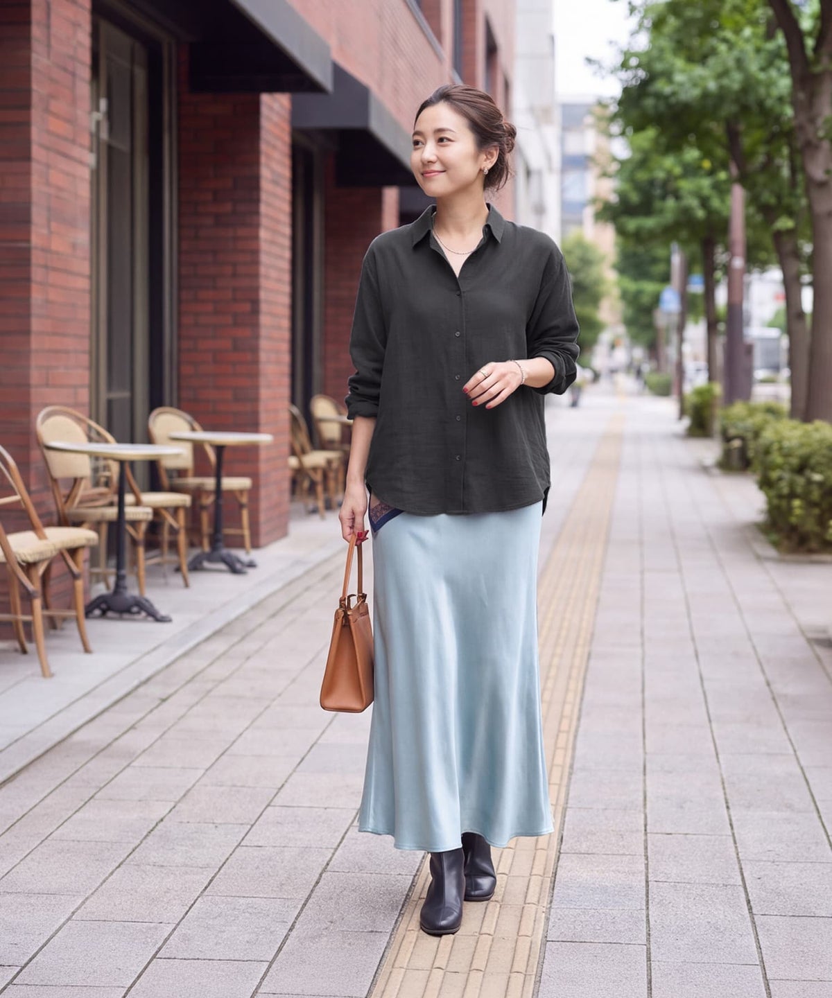 着用イメージ 163cm ブラック
