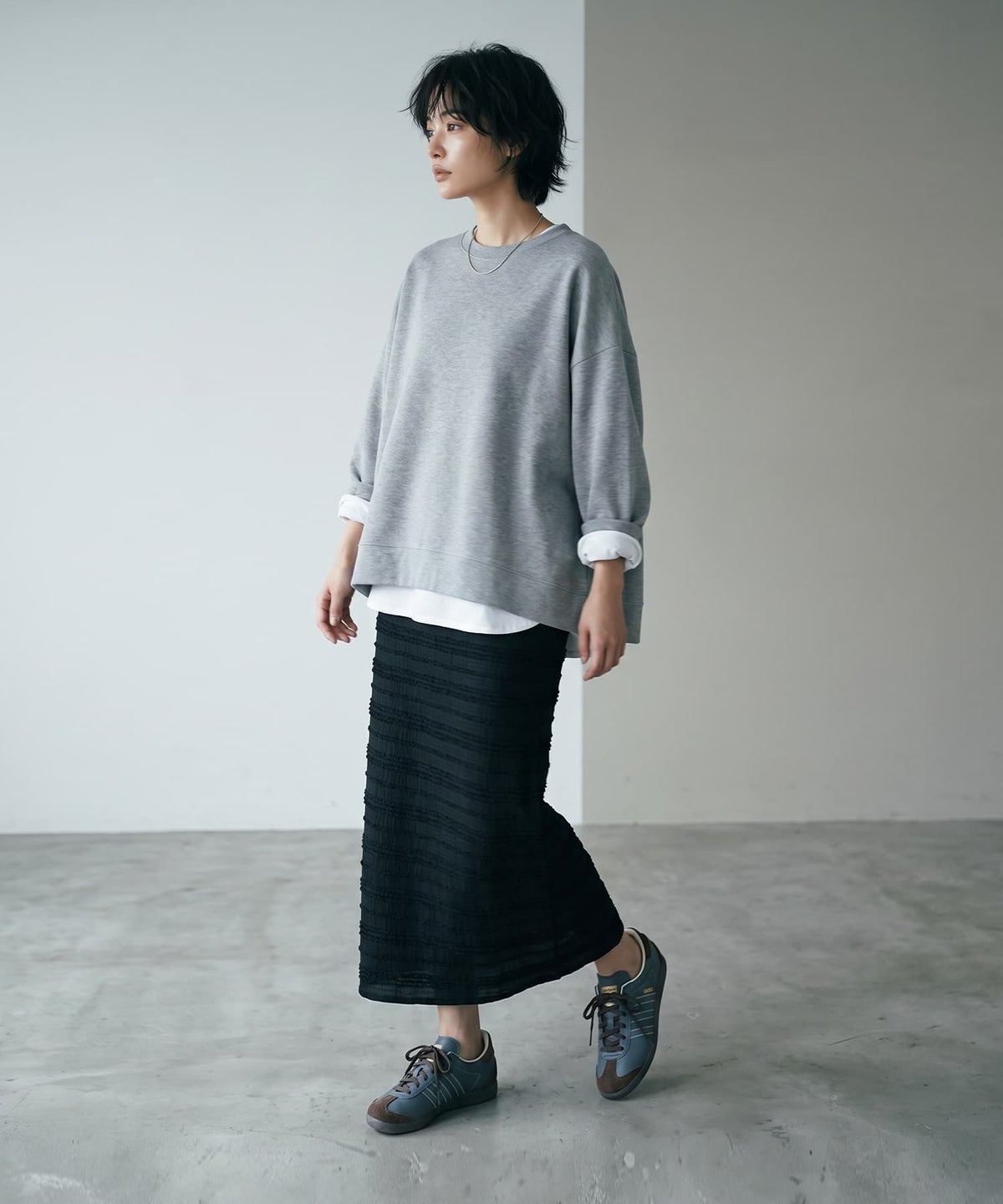 着用イメージ 170cm グレー