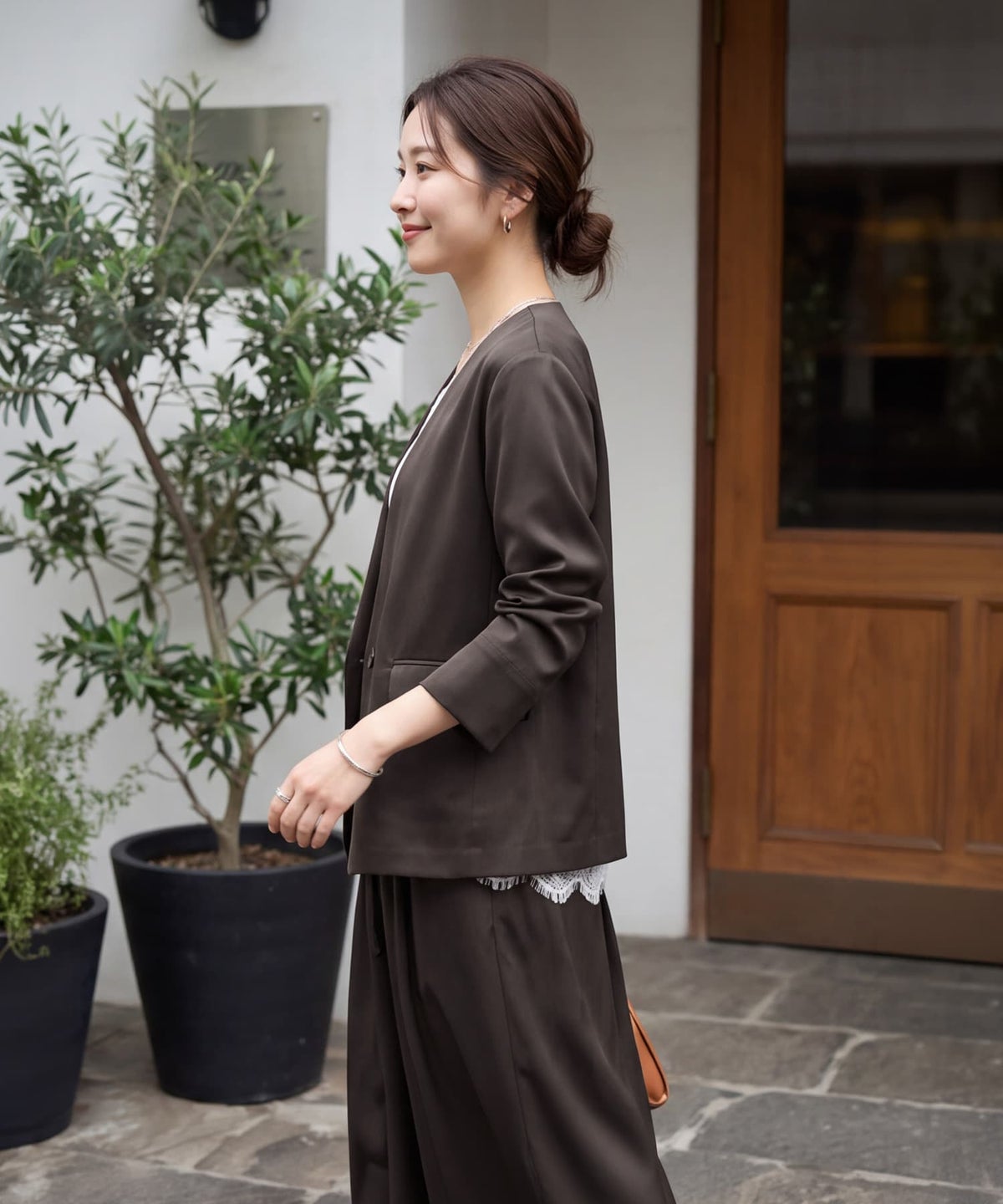 着用イメージ 163cm コーヒー