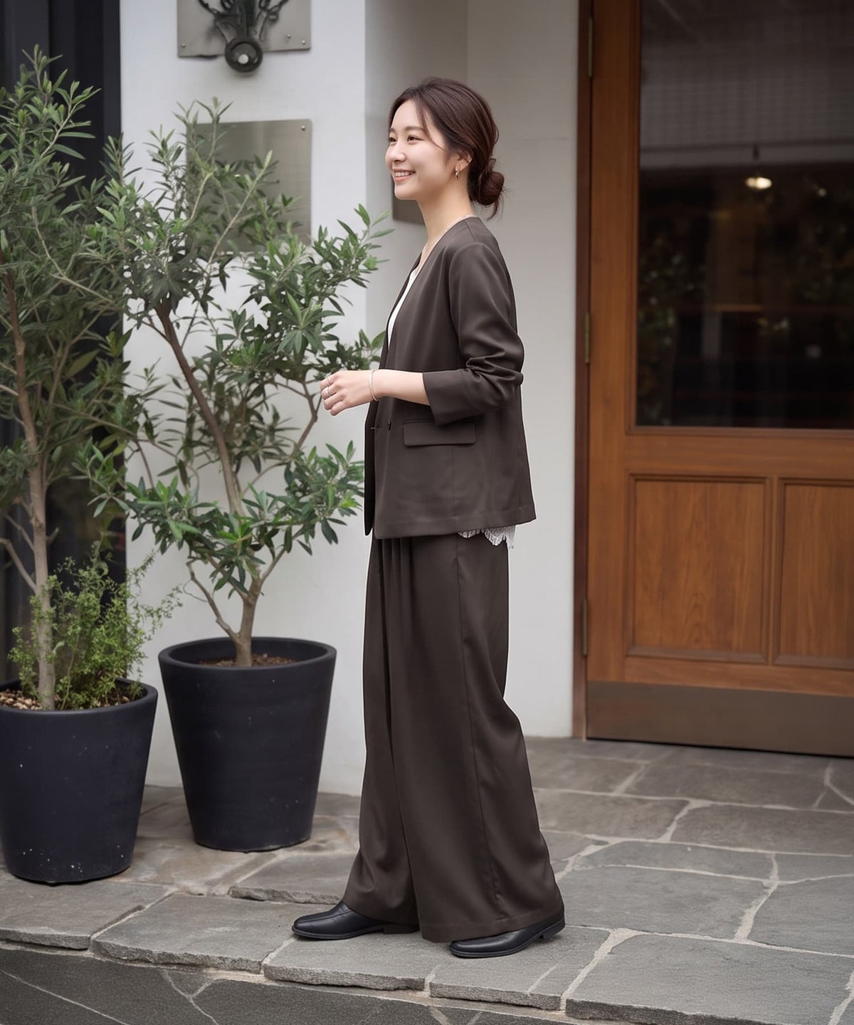 着用イメージ 163cm コーヒー
