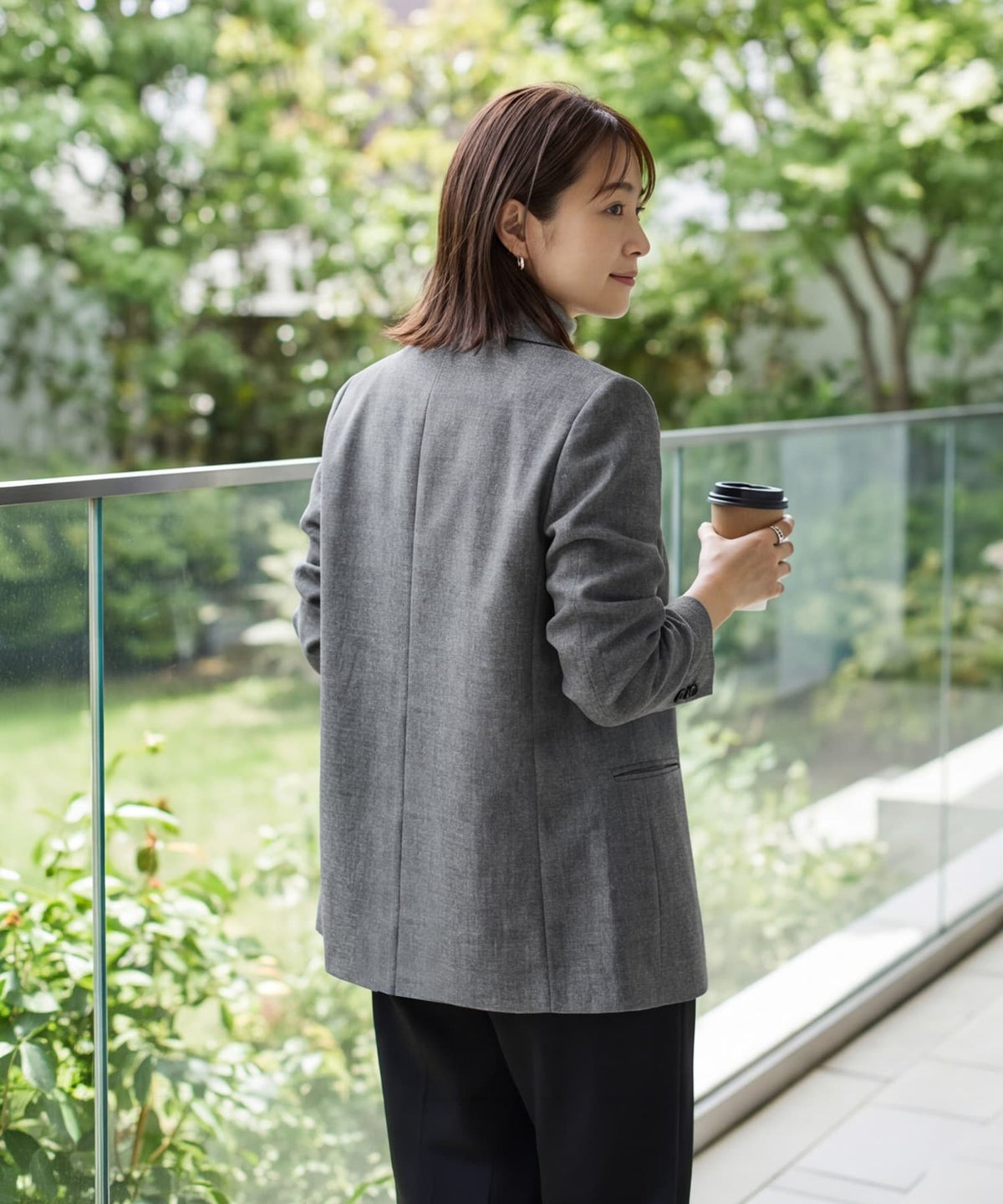 着用イメージ 163cm チャコール