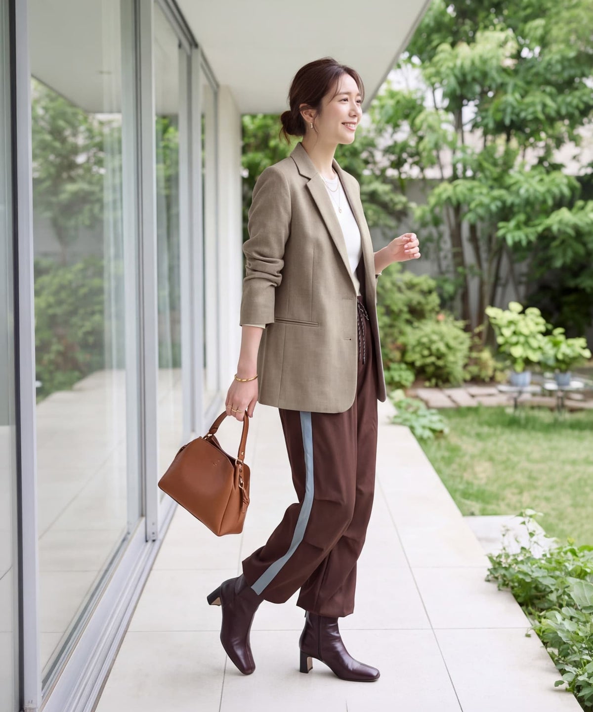 着用イメージ 163cm モカベージュ