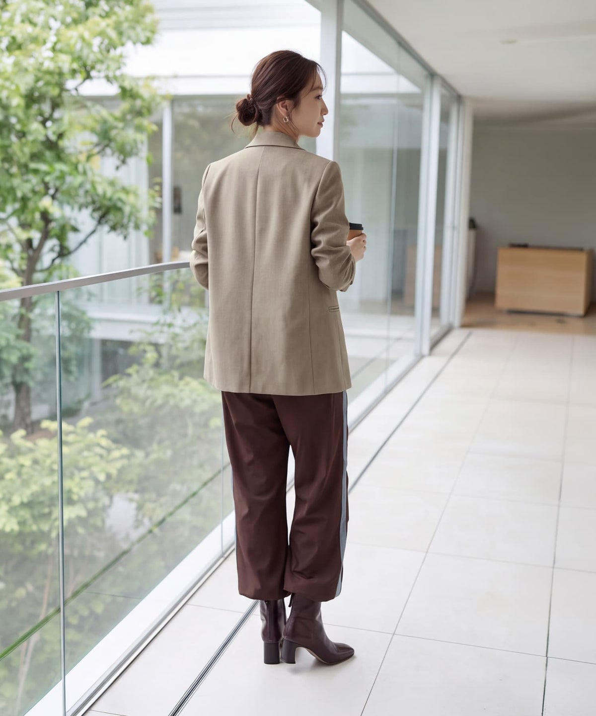 着用イメージ 163cm モカベージュ