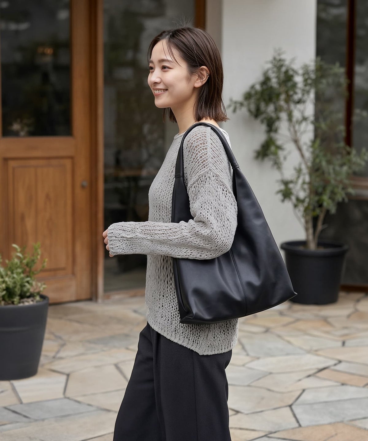 着用イメージ 163cm グレージュ