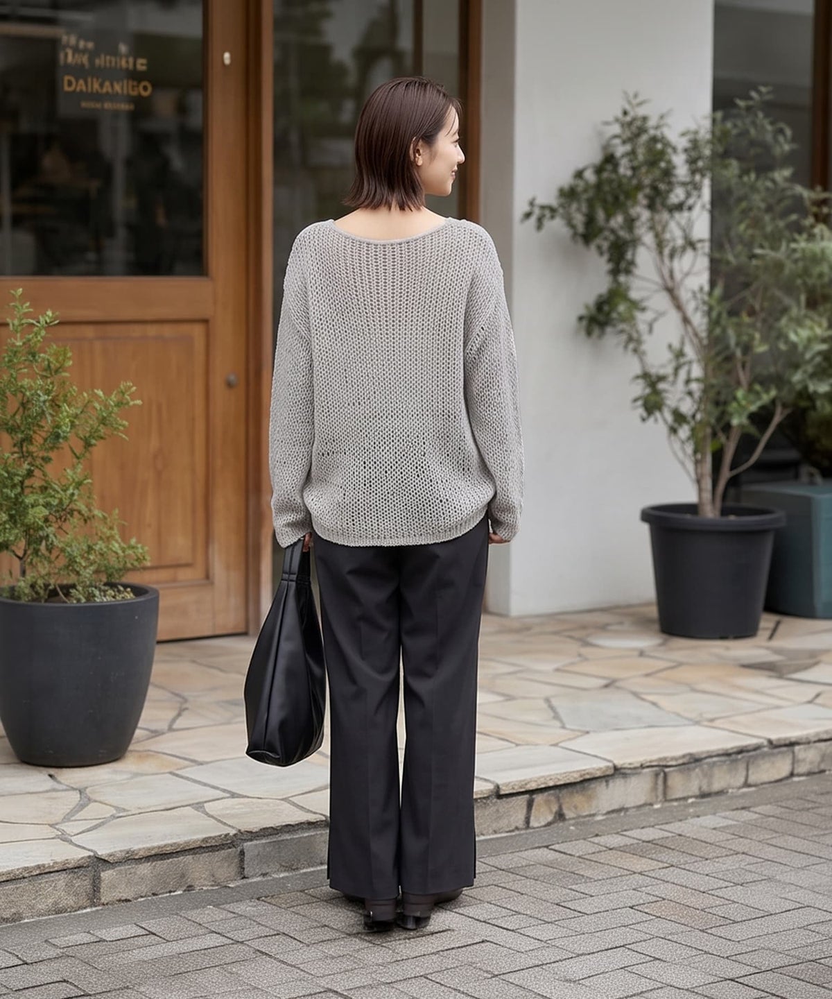 着用イメージ 163cm グレージュ