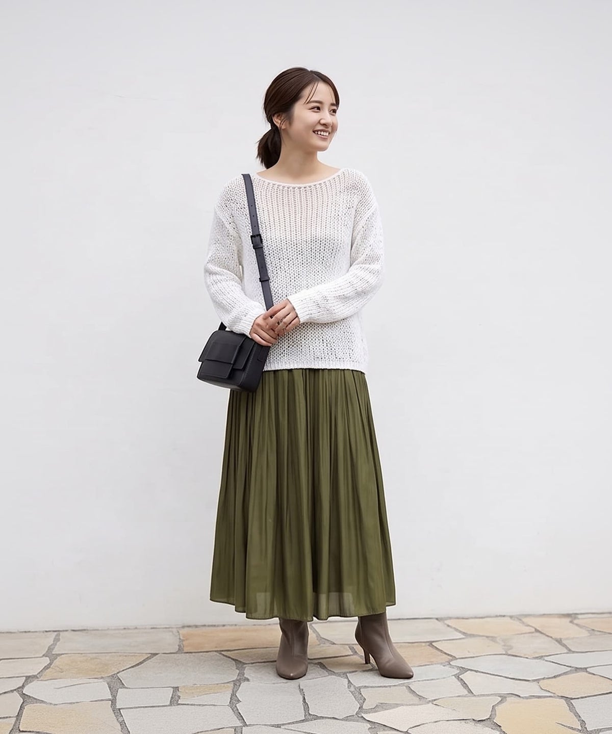 着用イメージ 163cm ホワイト