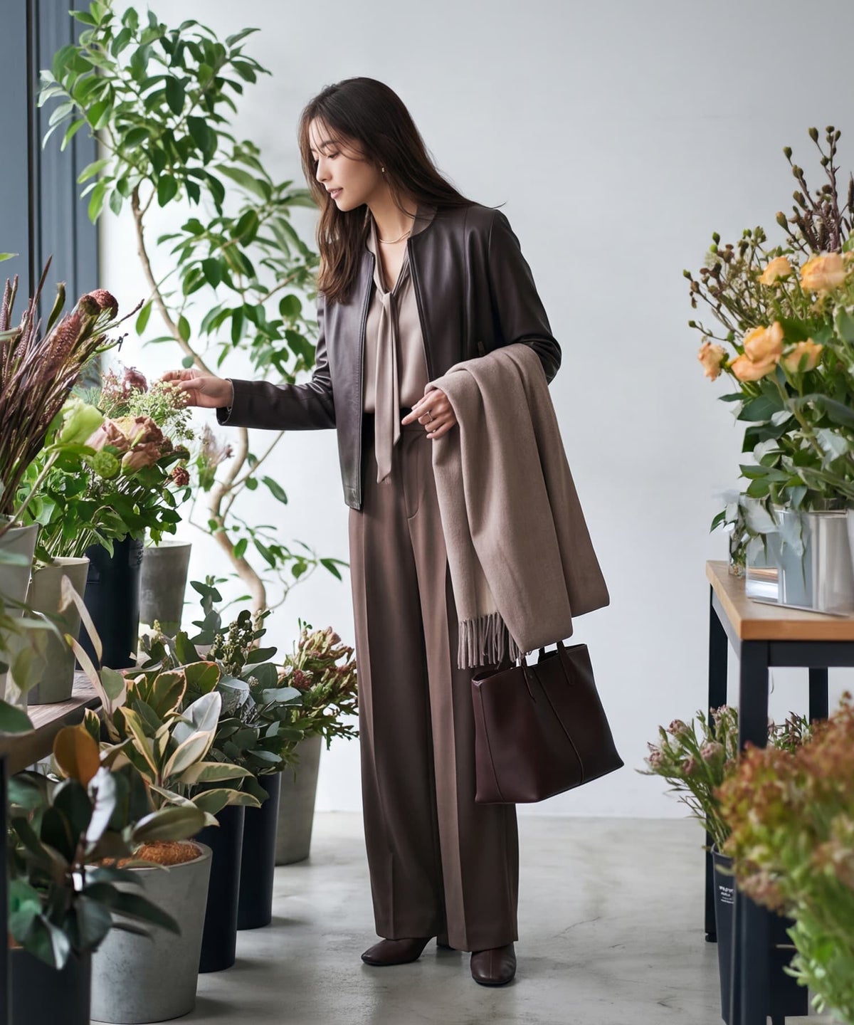 着用イメージ 163cm ベージュ