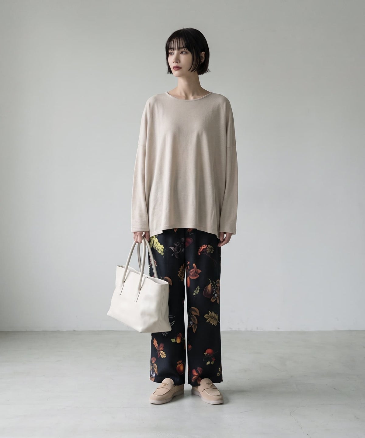 着用イメージ 170cm ライトベージュ