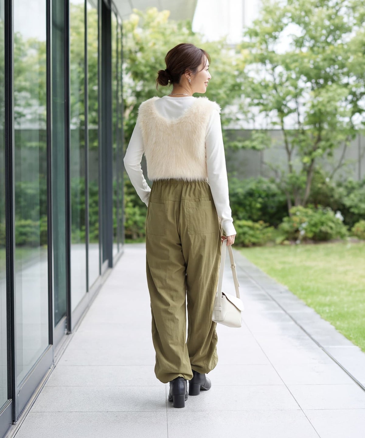 着用イメージ 163cm オリーブ