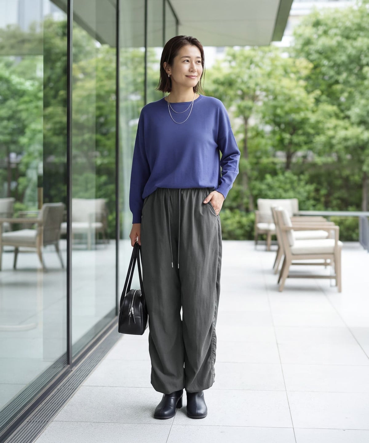 着用イメージ 163cm チャコール