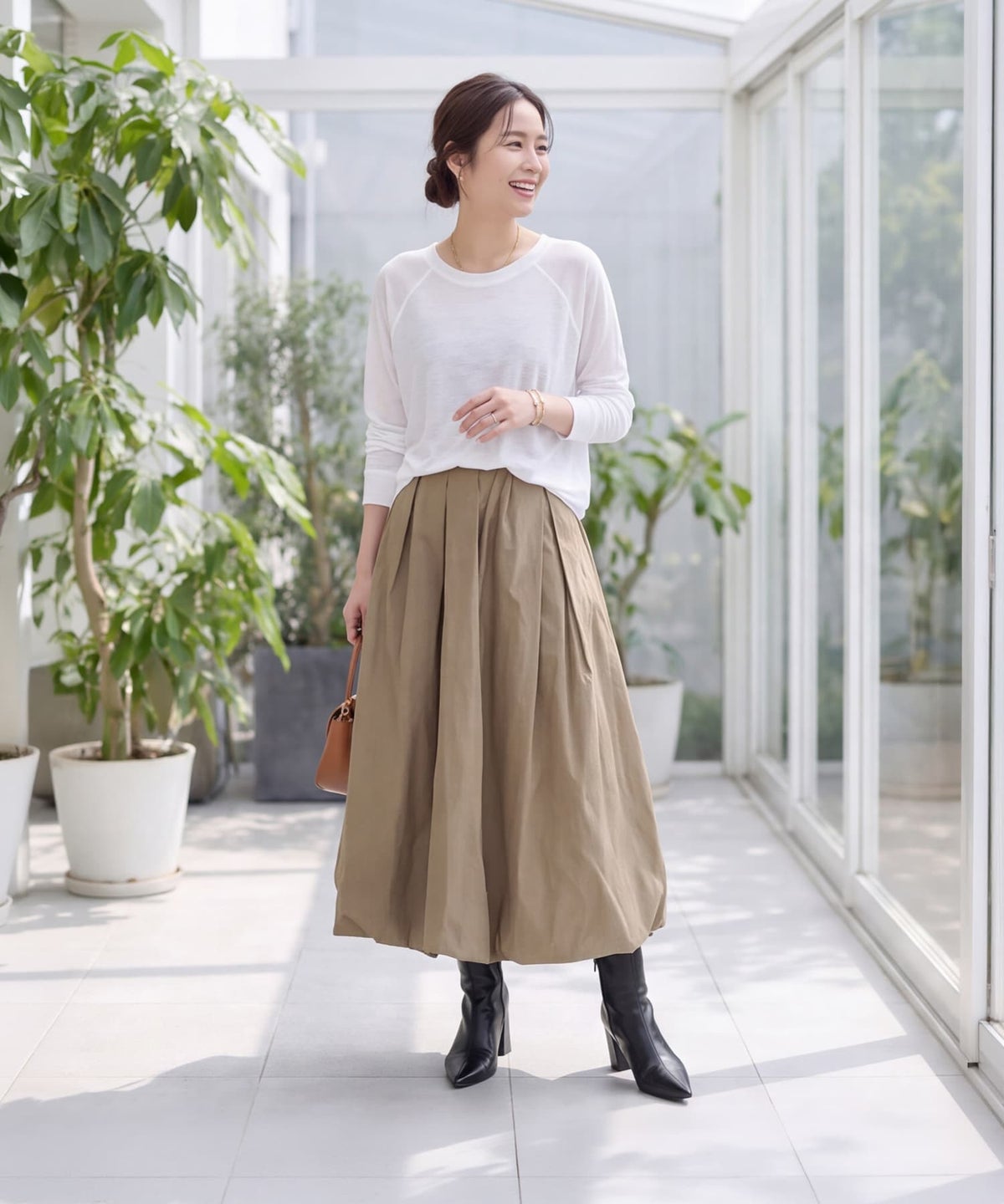 着用イメージ 163cm ホワイト
