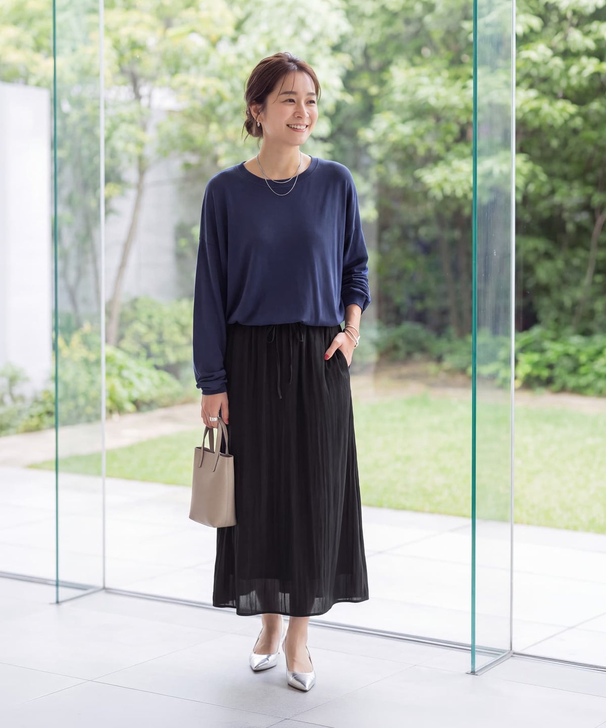 着用イメージ 163cm ネイビー