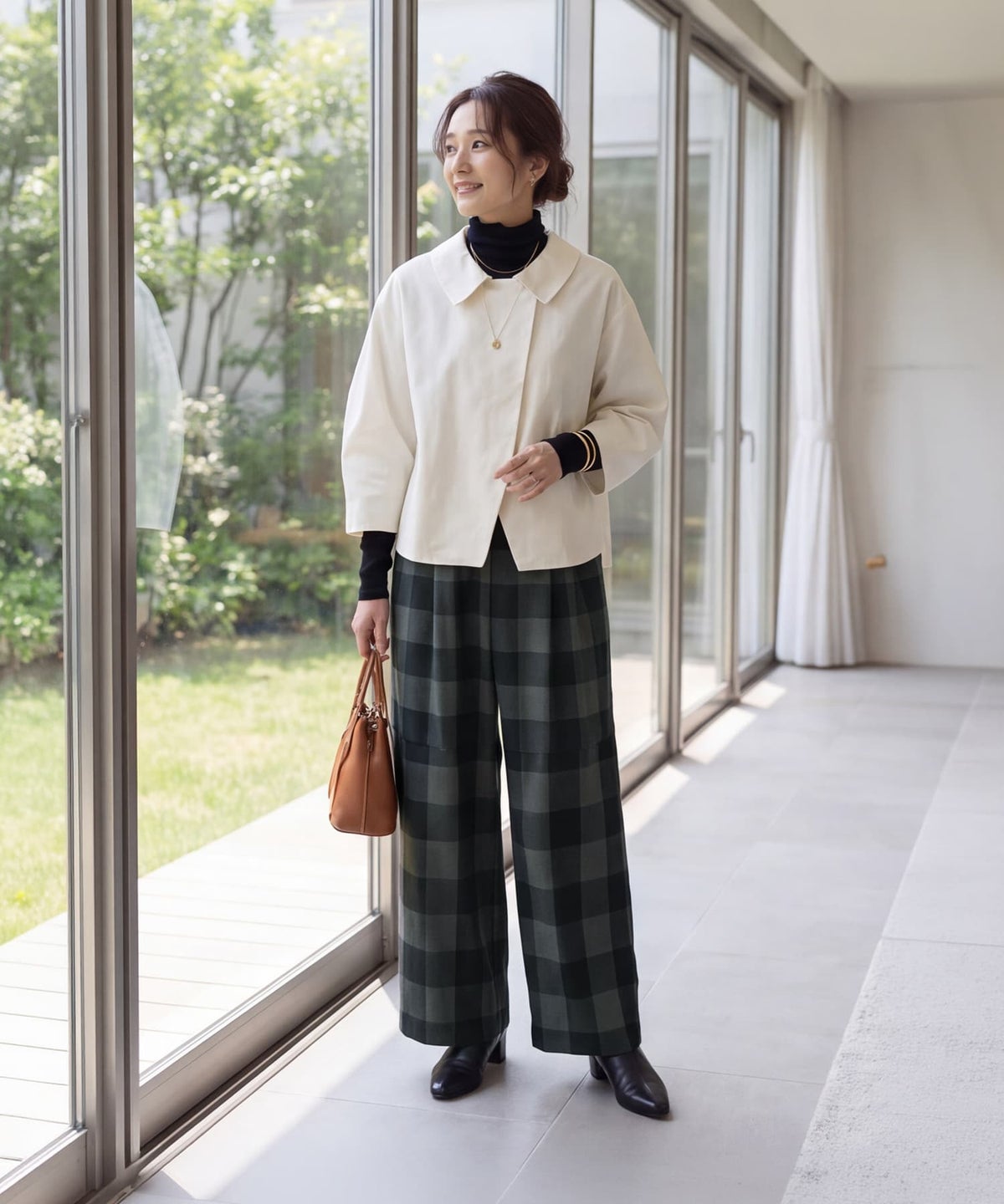 着用イメージ 163cm エクリュ