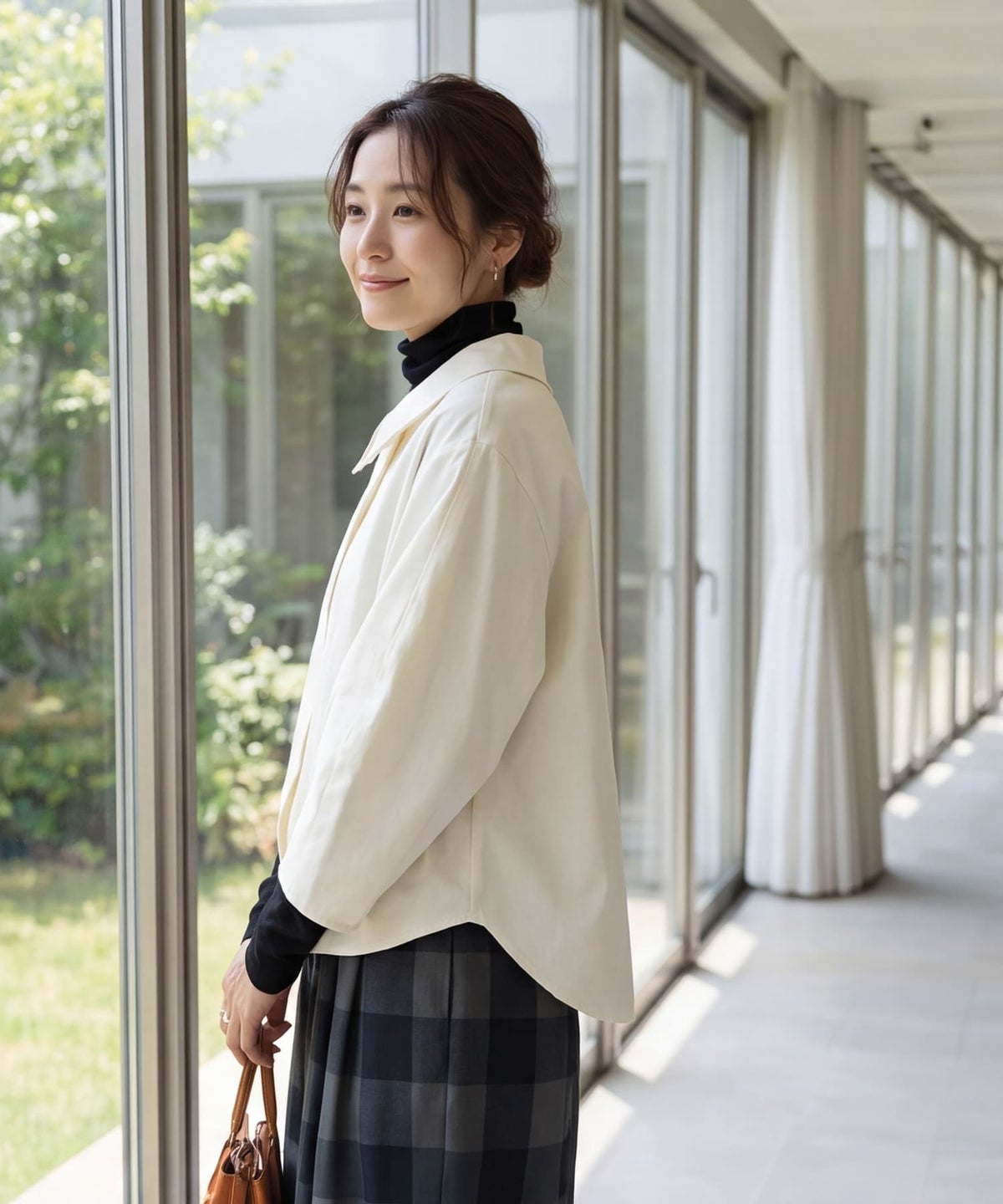着用イメージ 163cm エクリュ
