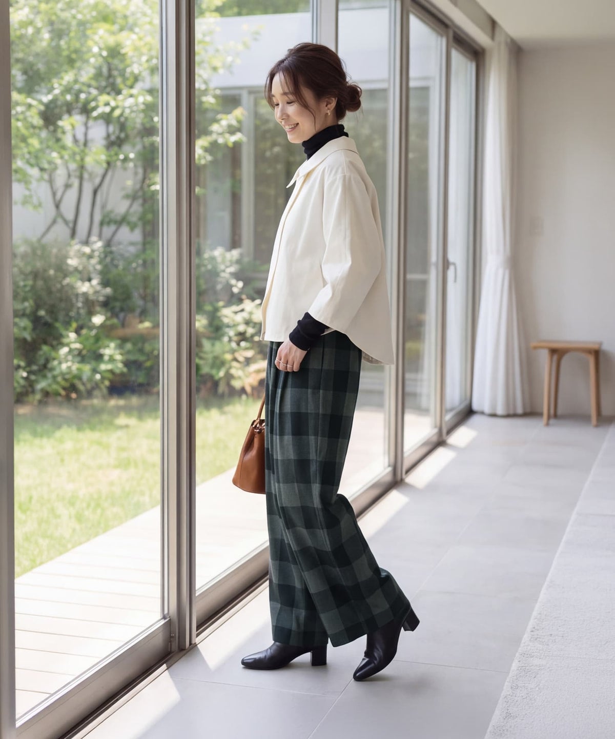 着用イメージ 163cm エクリュ