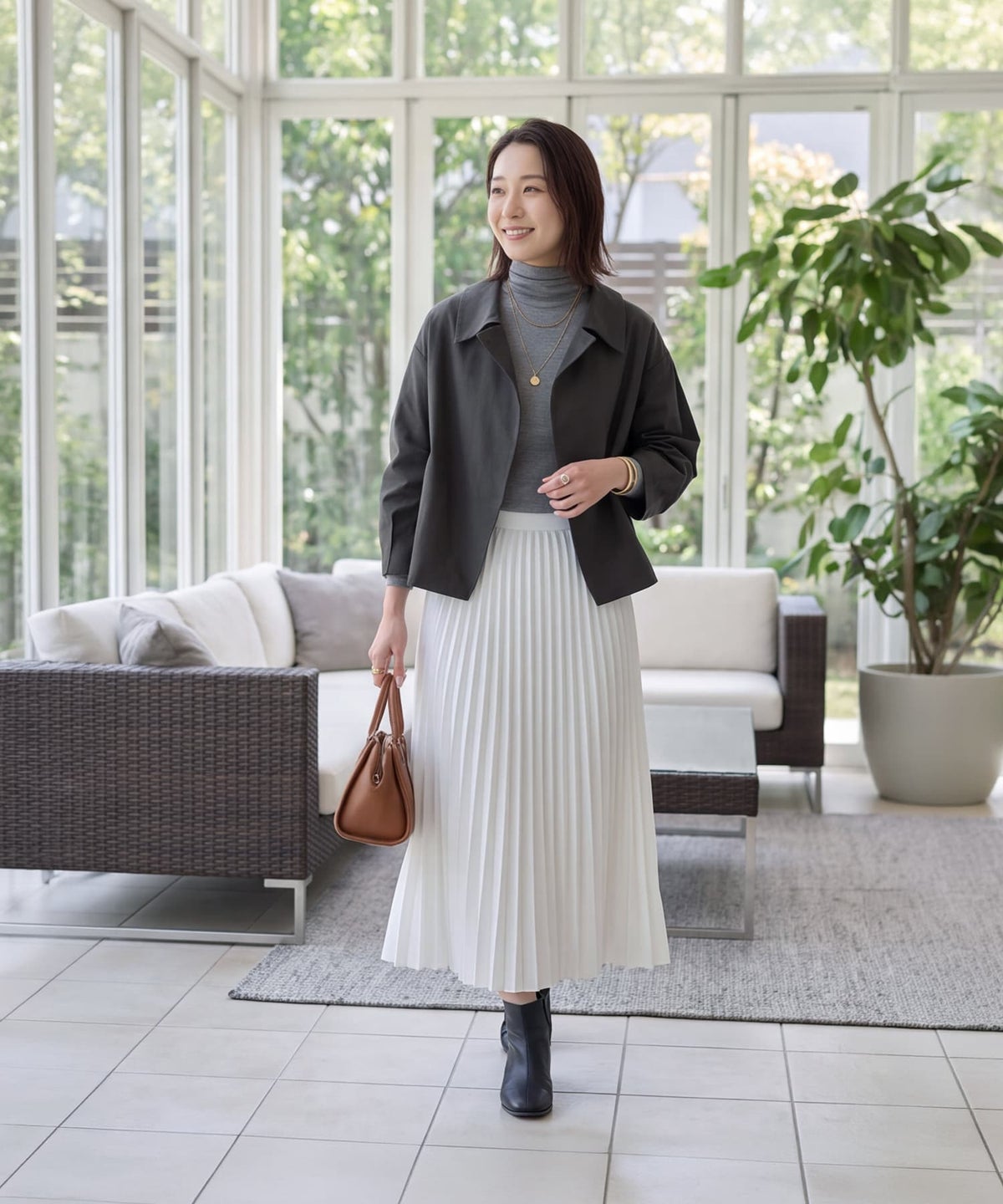 着用イメージ 163cm チャコール