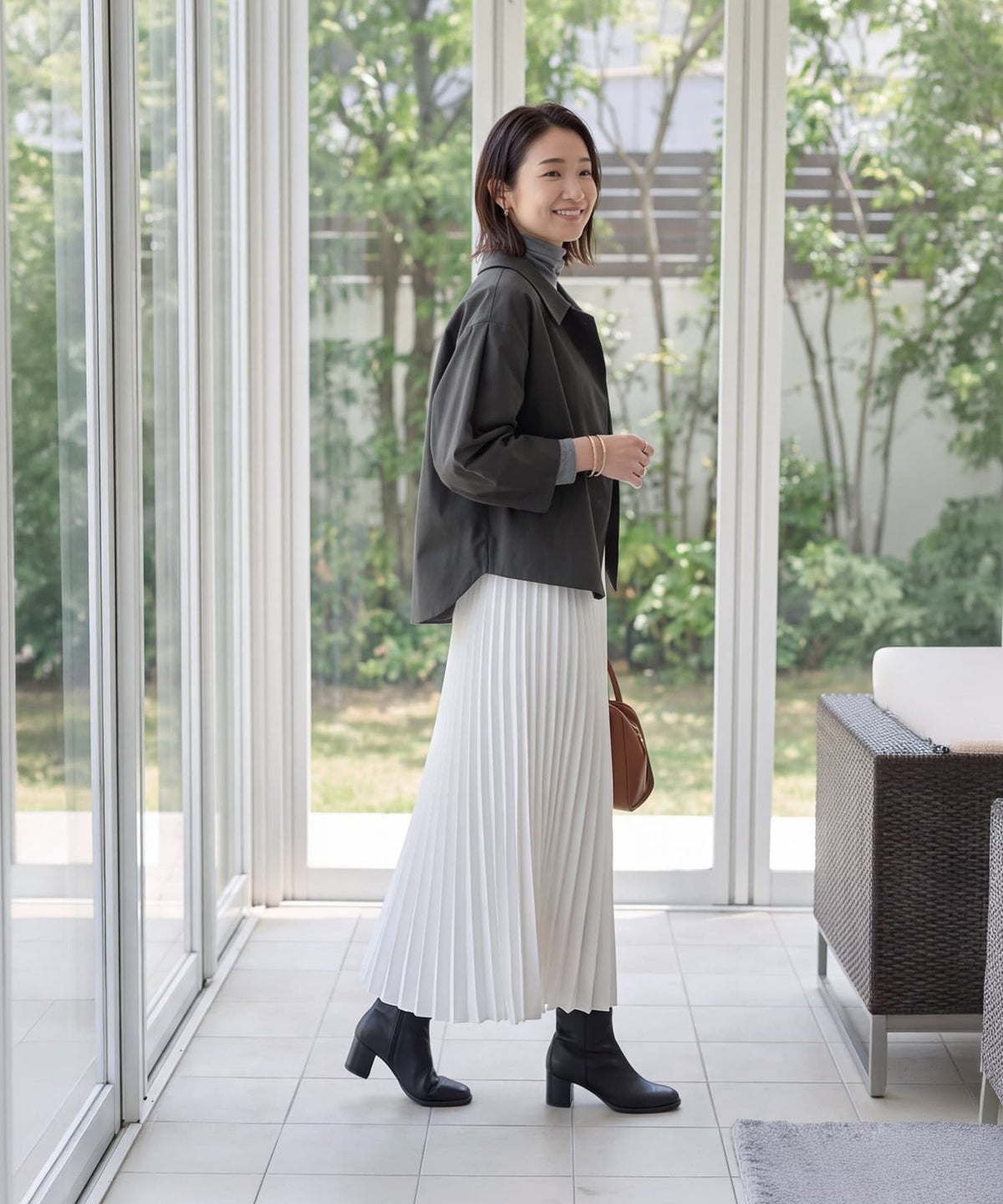 着用イメージ 163cm チャコール