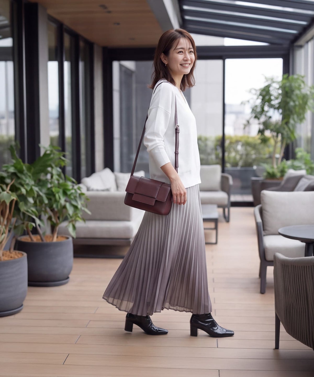 着用イメージ 163cm ホワイト