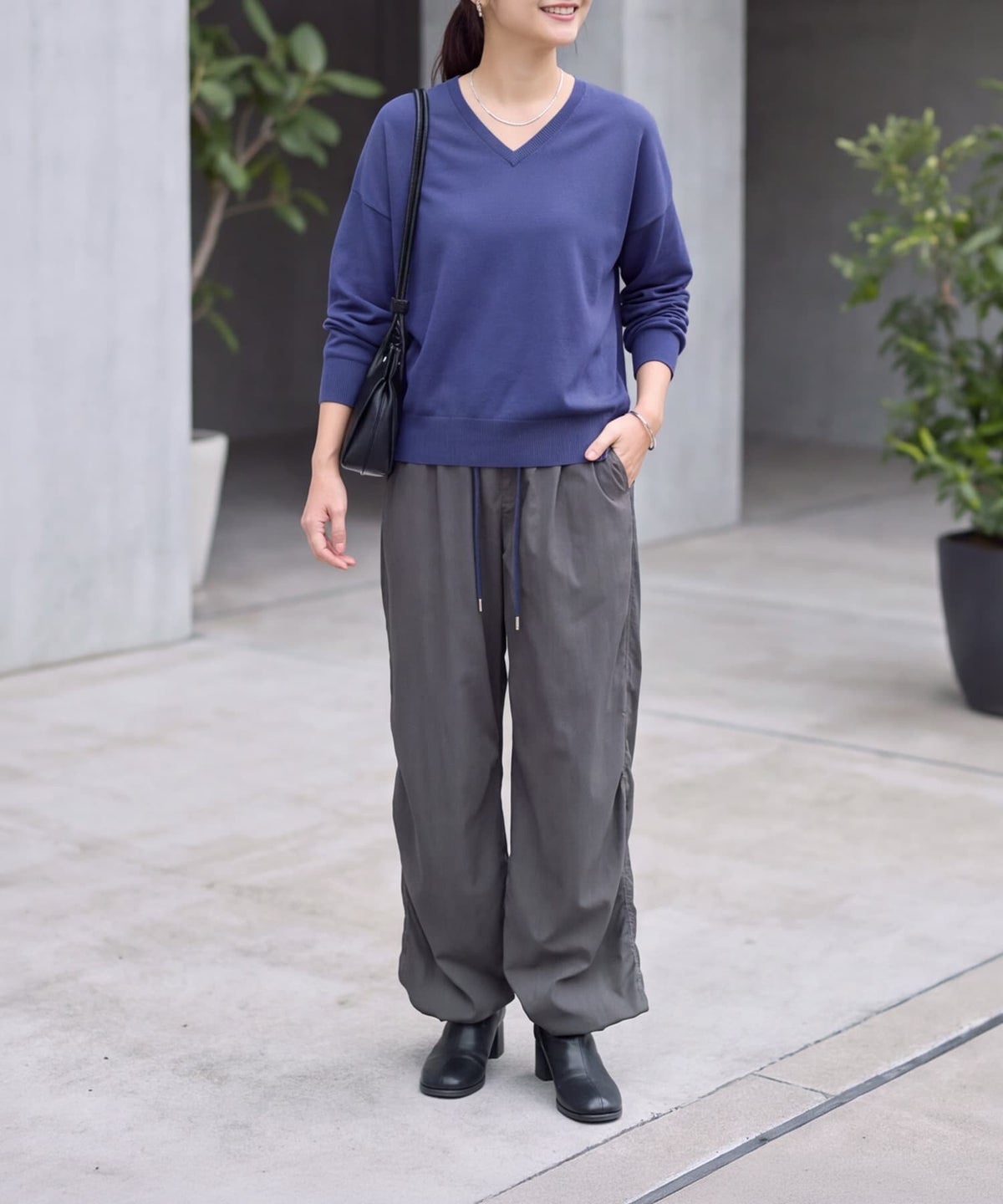 着用イメージ 163cm アイリスブルー