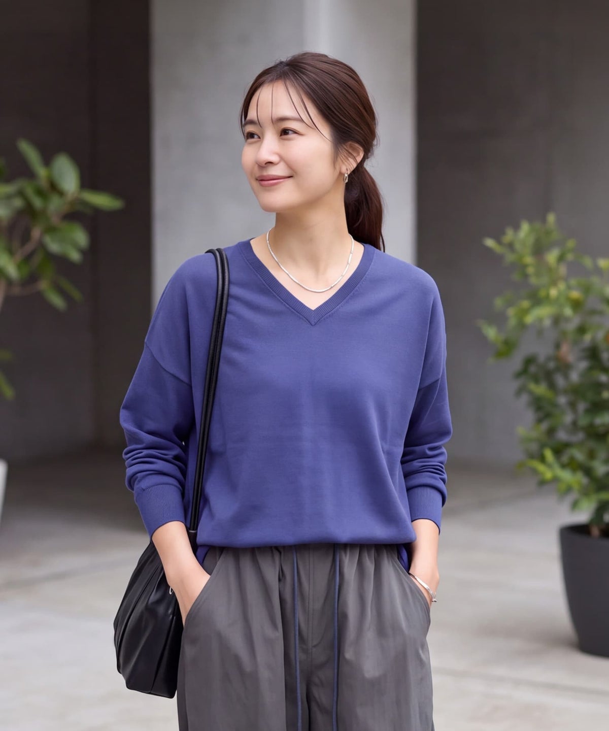 着用イメージ 163cm アイリスブルー