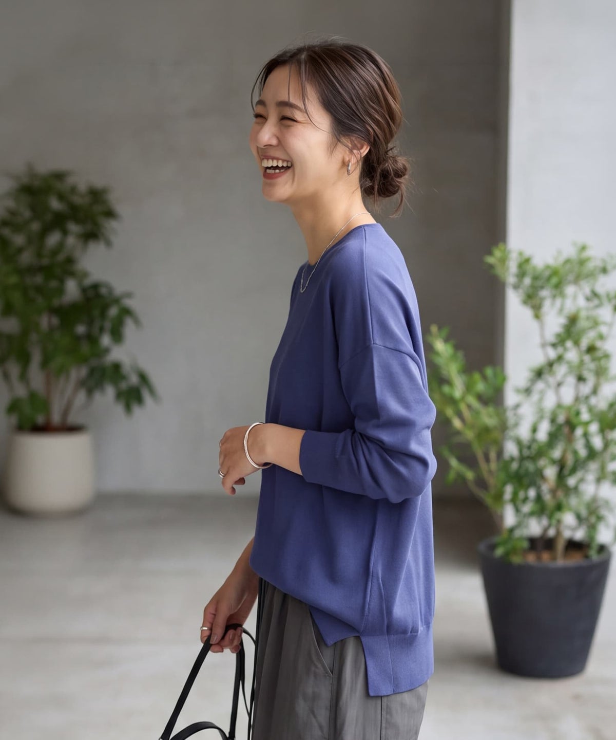 着用イメージ 163cm アイリスブルー