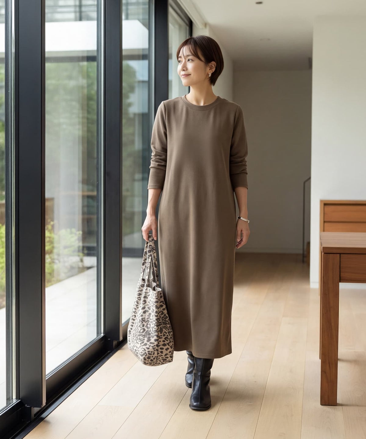 着用イメージ 163cm ブラウン