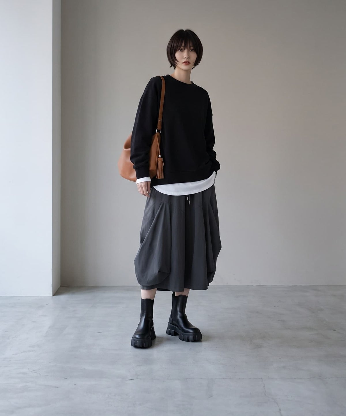 着用イメージ 170cm グレー