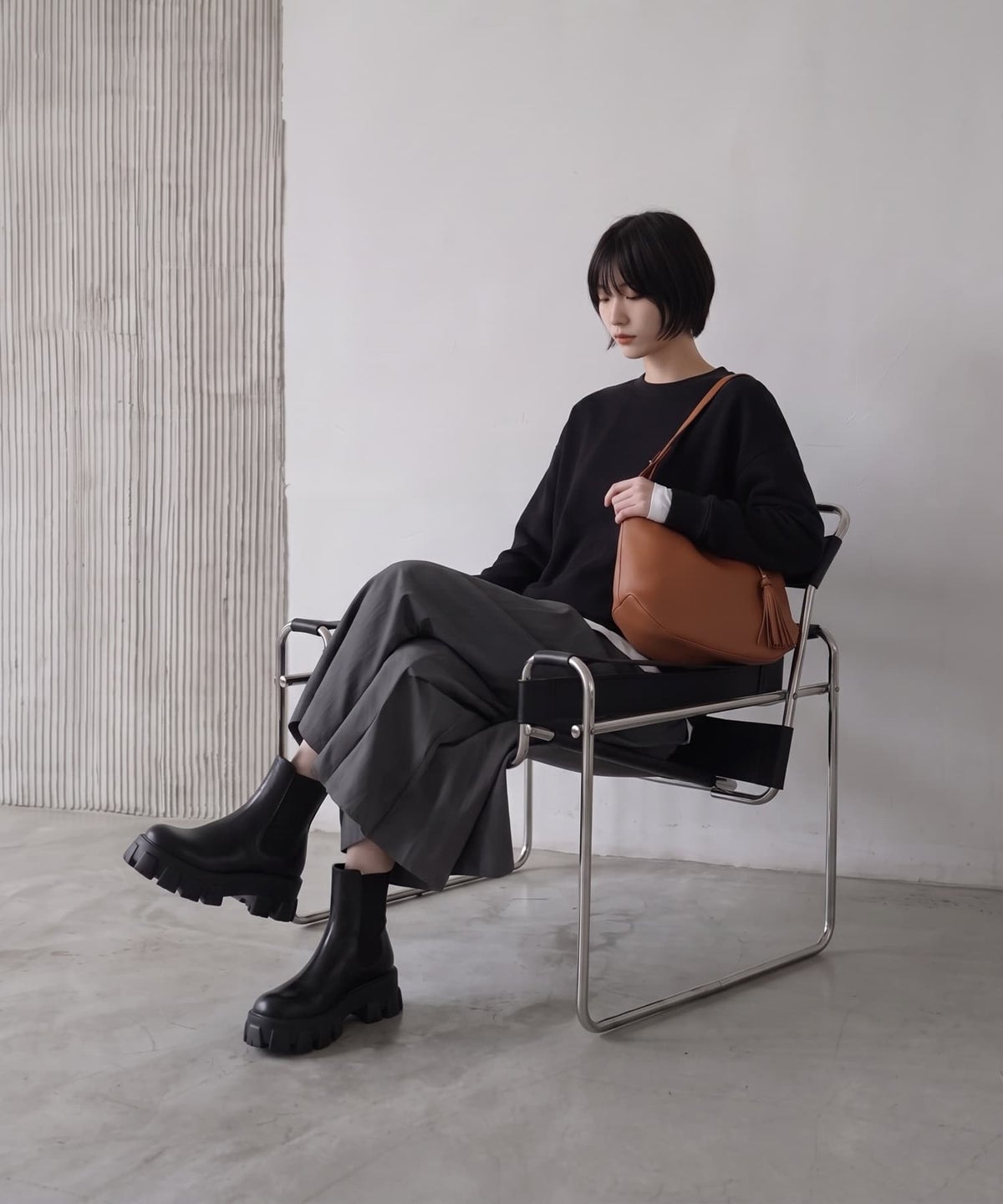 着用イメージ 170cm グレー