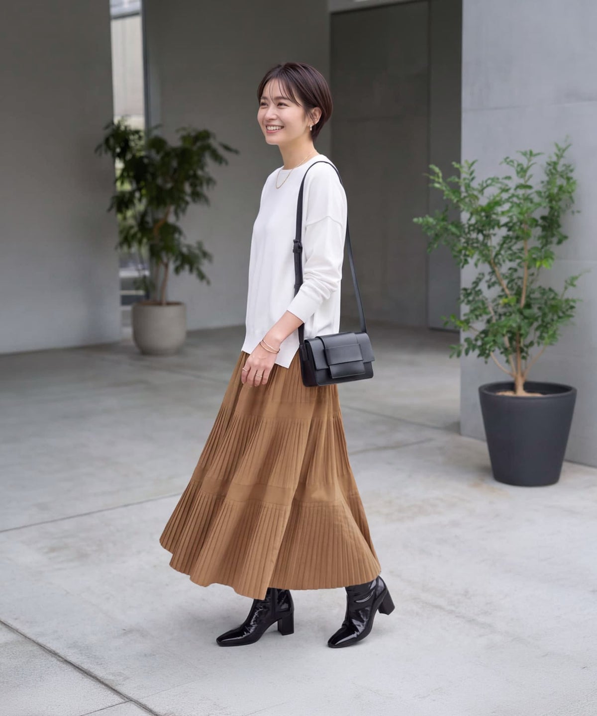 着用イメージ 163cm キャメル