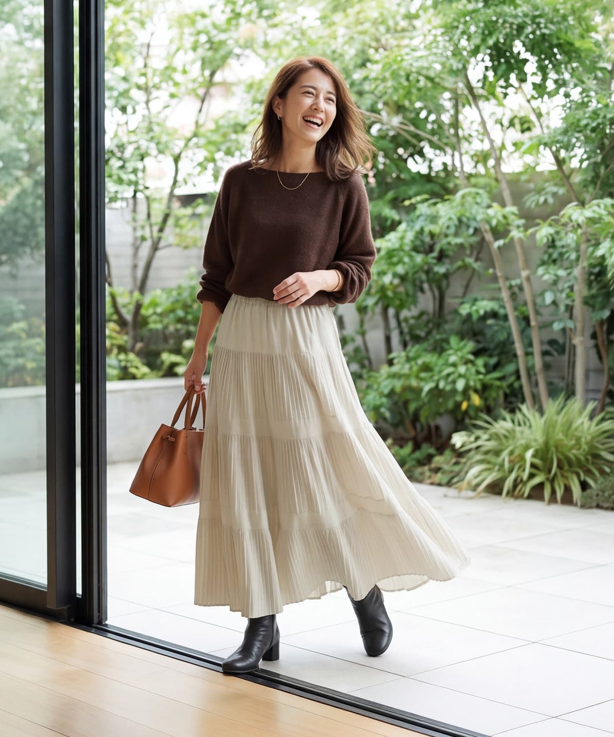 着用イメージ 163cm エクリュ