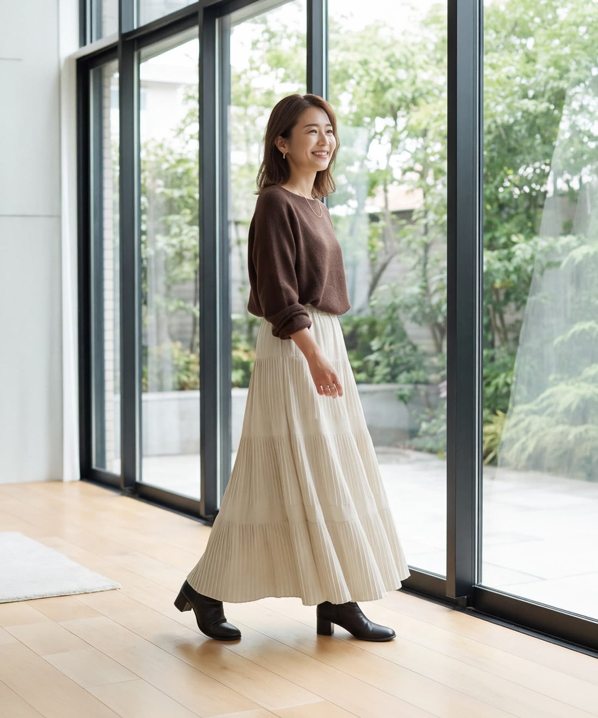 着用イメージ 163cm エクリュ
